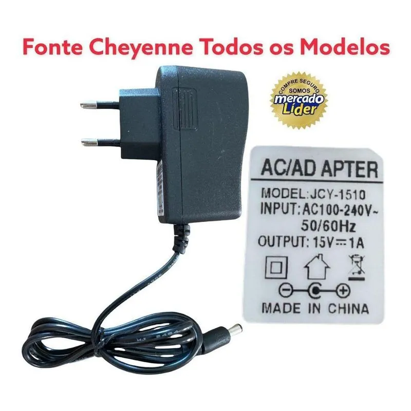 Fonte Dermografo Cheyenne 110/220v 15v 1a Com Proteção