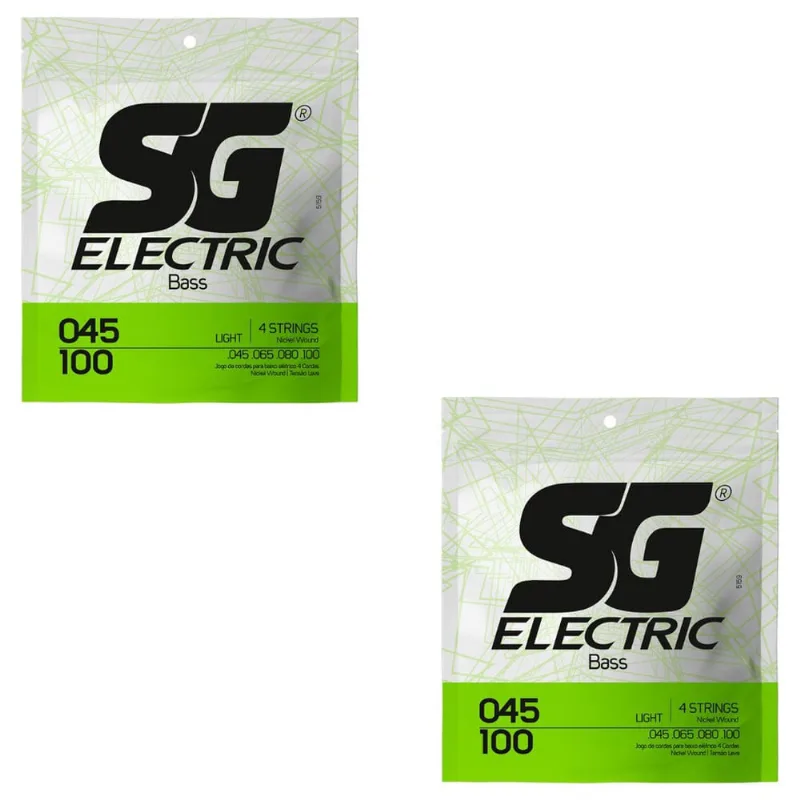 Kit 2 Encordoamento Baixo sg Tensão Leve 0.45-.100 Níquel