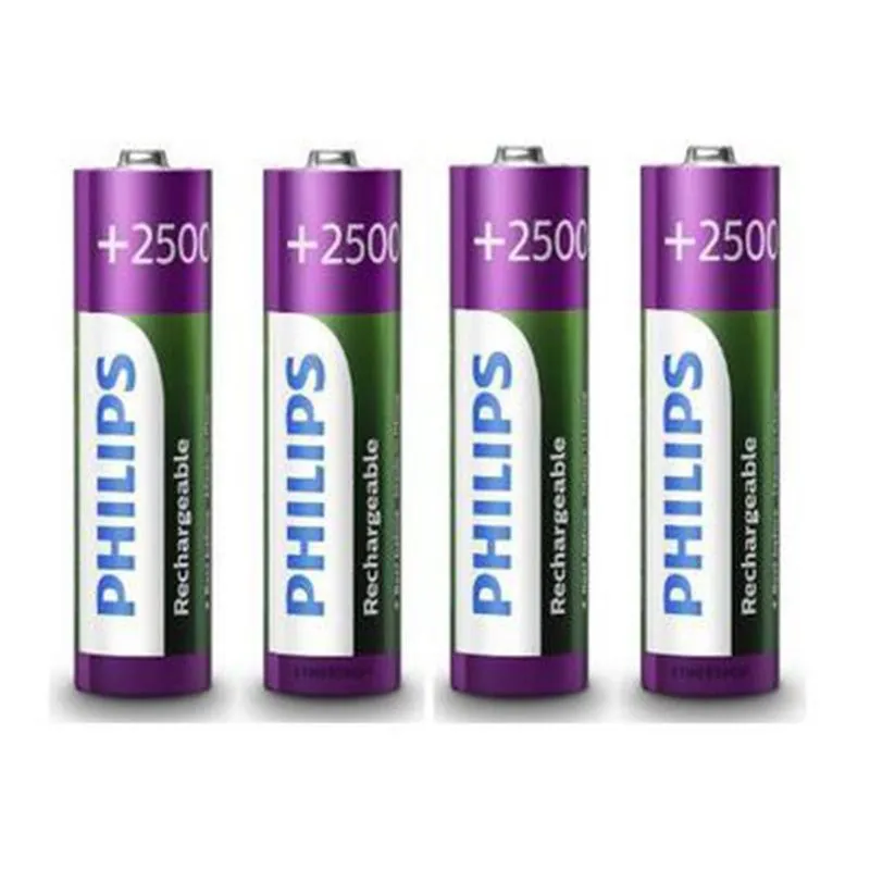 Pilha Philips Recarregável Aa 1,2v 2500 Mah Cj Com 4 Pilhas