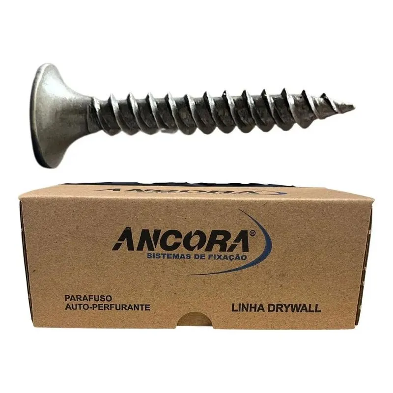 3x Parafuso Drywall Gesso Gn25 3,5x25mm Agulha 1000un Ancora