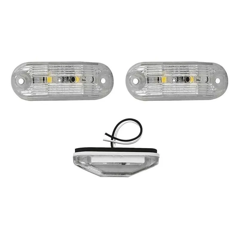 3x Lanterna Luz Placa Onibus Caminhao Trailers 2 Led Bivolt