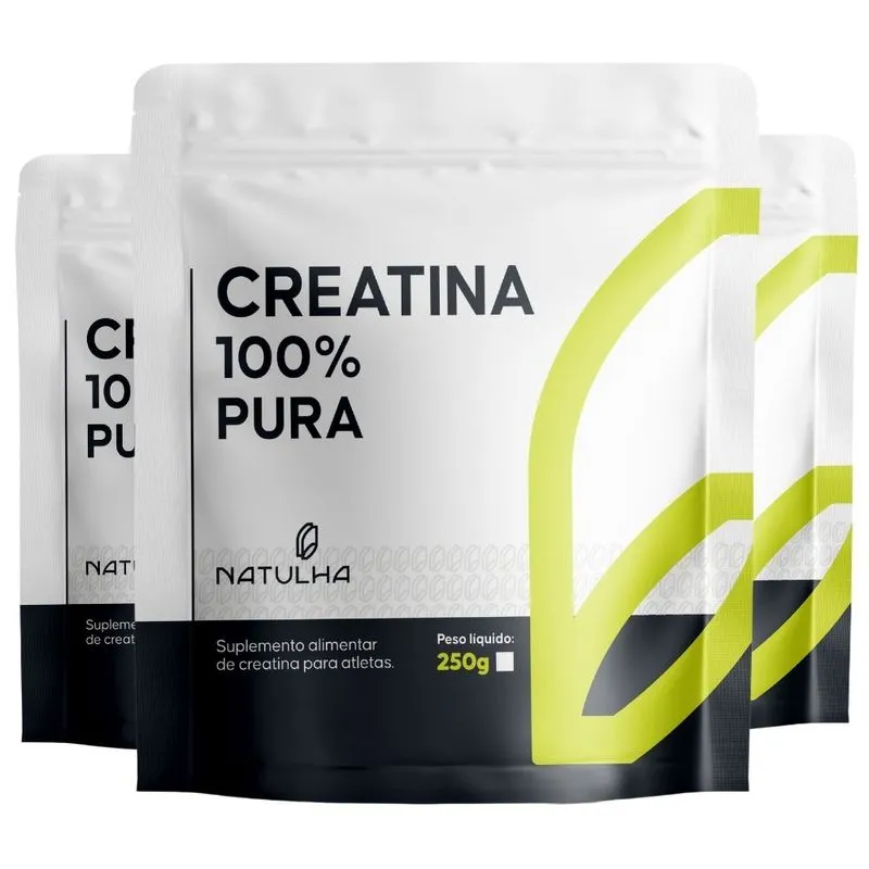 KIT 3X Creatina 100% Pura 250g - Natulha