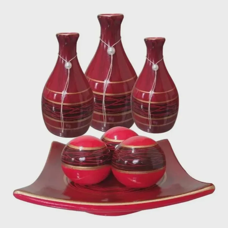 Jogo kit decoração vasinho enfeite luxo