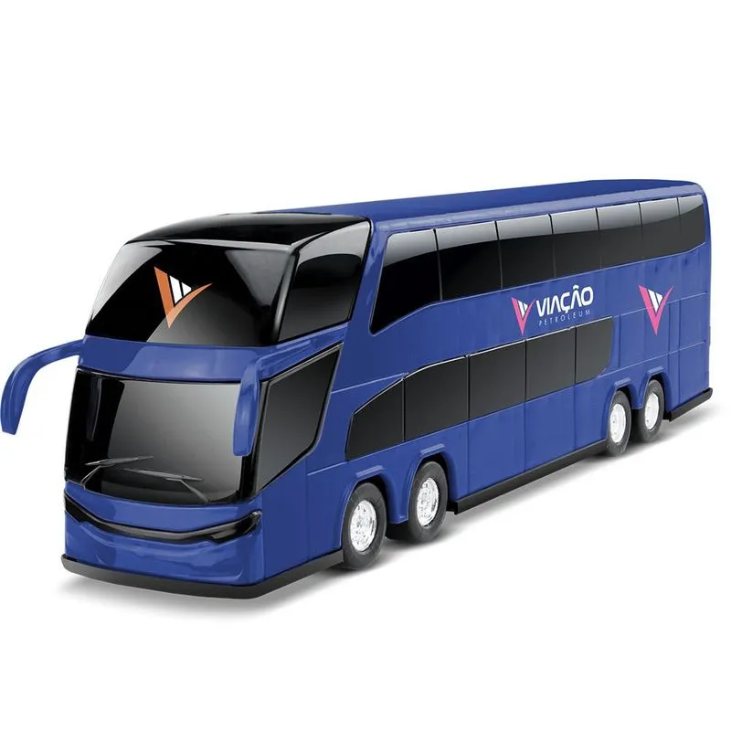 Ônibus Executivo Azul Com 2 Andares Petroleum Roma Brinquedo