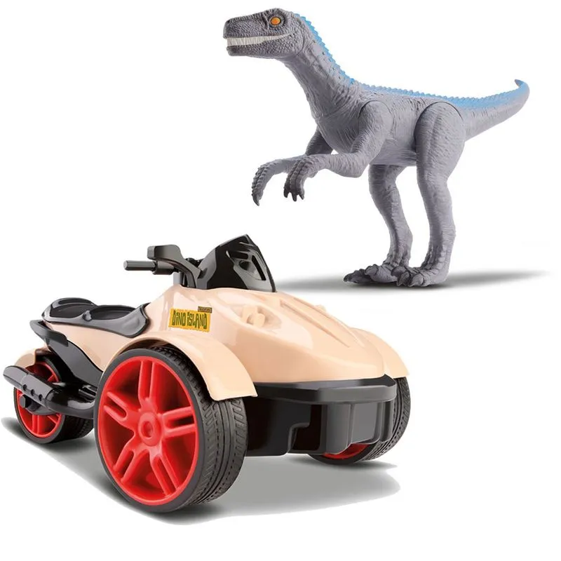 Brinquedo Infantil Miniatura Dinossauro E Triciclo c/ Fricção