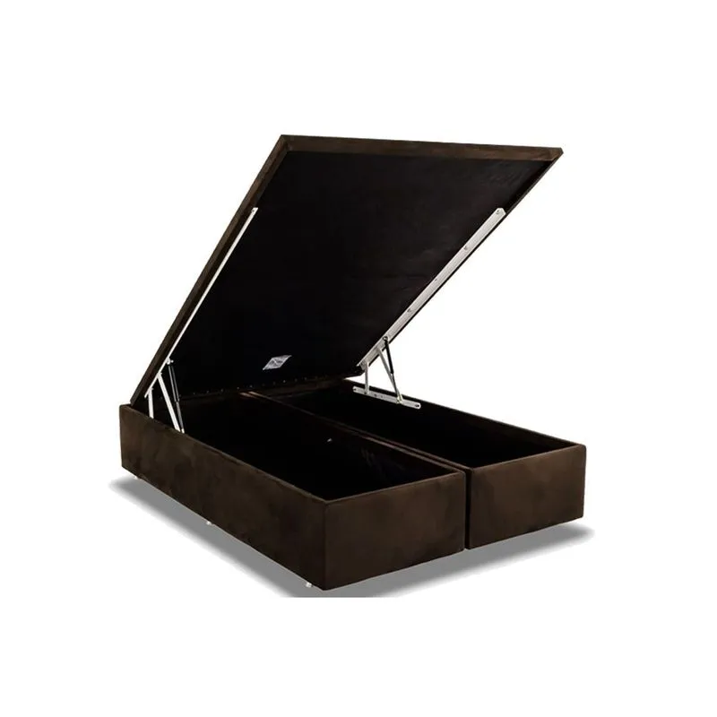 Cama Box Baú King Universal Suede Brown (186x198x39) - Ortobom