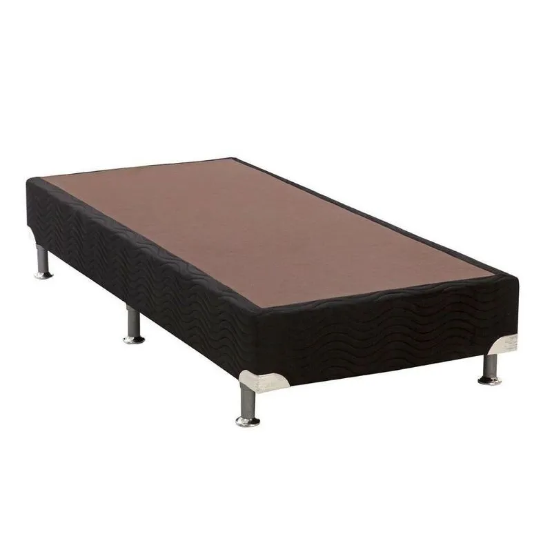 Cama Box Base Solteiro Americana Suede Nero Black (78x188x23) - Ortobom