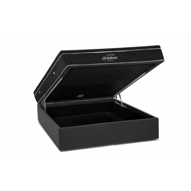 Conjunto Baú-Colchão Ortobom Exclusive+Cama Box Báu Casal 138