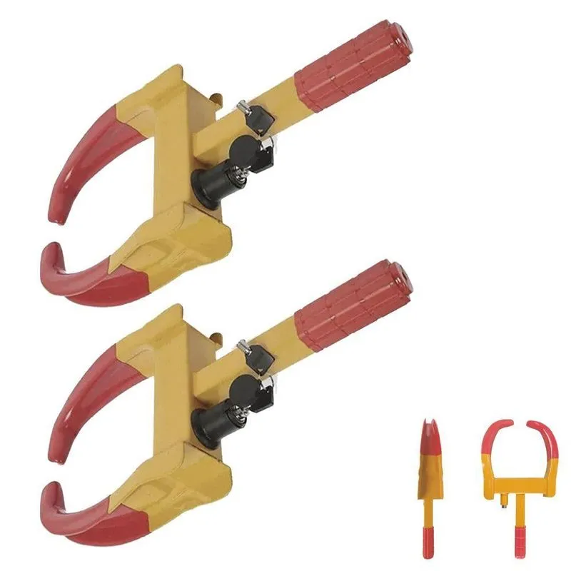 Kit 2 Travas de Pneu BSL3898 Bloqueador de Roda Antifurto Carro e Moto AB Mídia