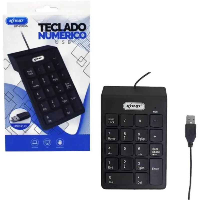 Teclado Numérico Knup Kp-2003A Usb Para Nootebooks