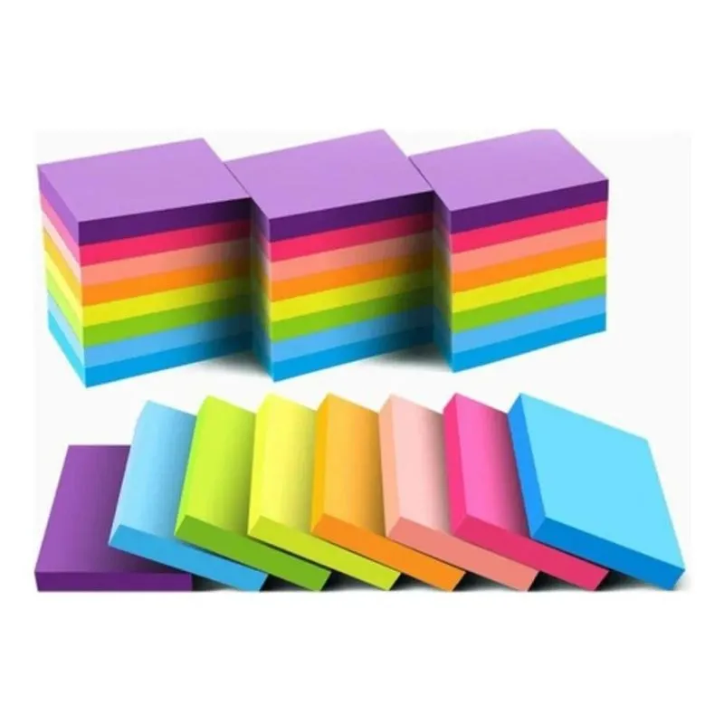 3x Bloco De Notas Post Auto Adesivo Cubo Colorido It 400 Fol