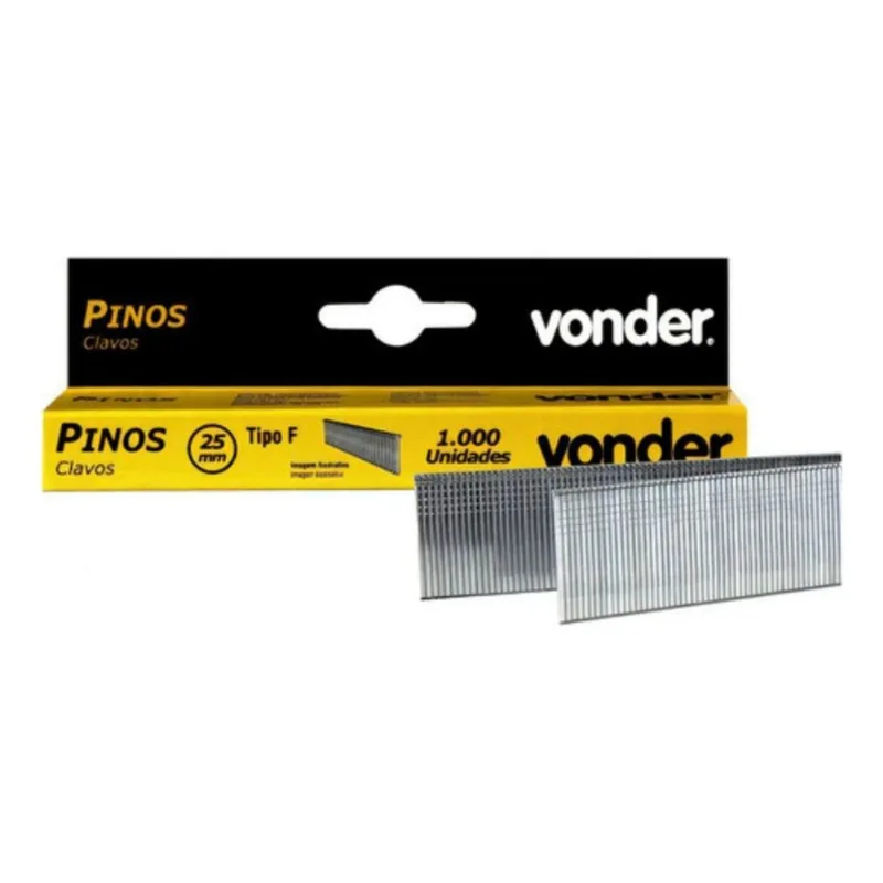Kit 2000 Pinos 25mm Para Grampeador Elétrico Vonder Gpe916