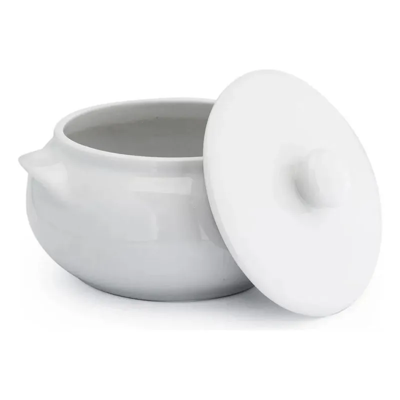 Cumbuca Mini C/tampa 400ml Porcelana Branca .. 1 Unidade