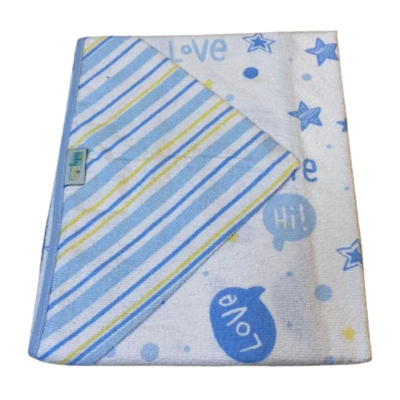 Toalha Felpa Com Capuz Baby Nice 70x90 Cm Cor Azul Bebê