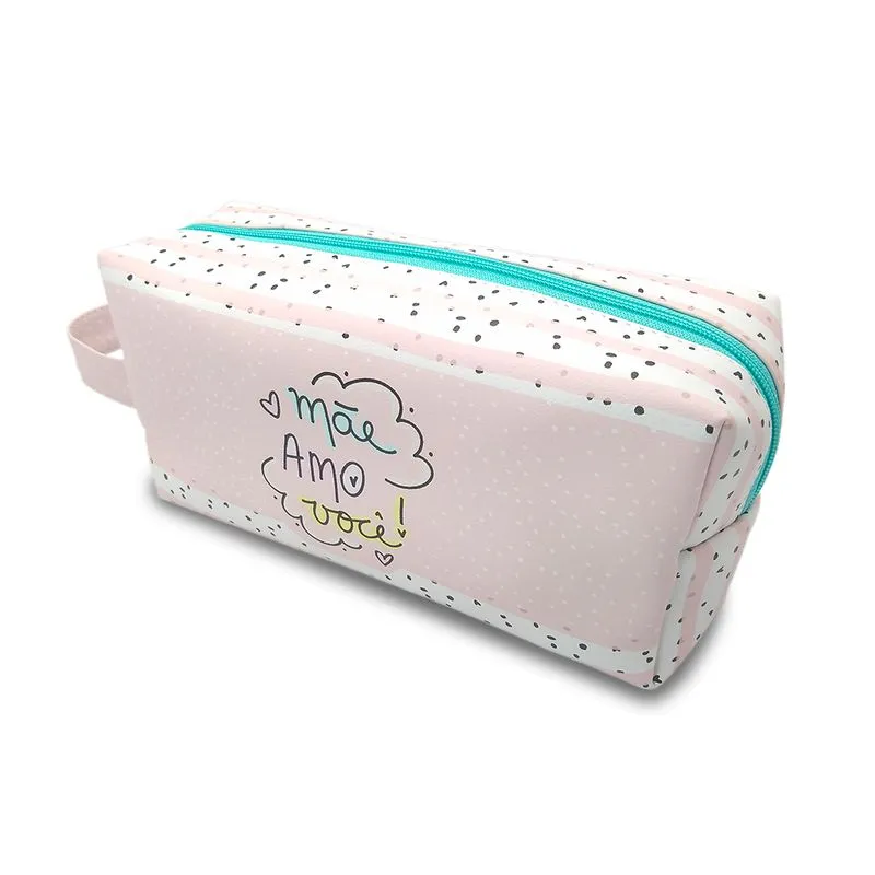 Necessaire Couro Mãe Amo Você G