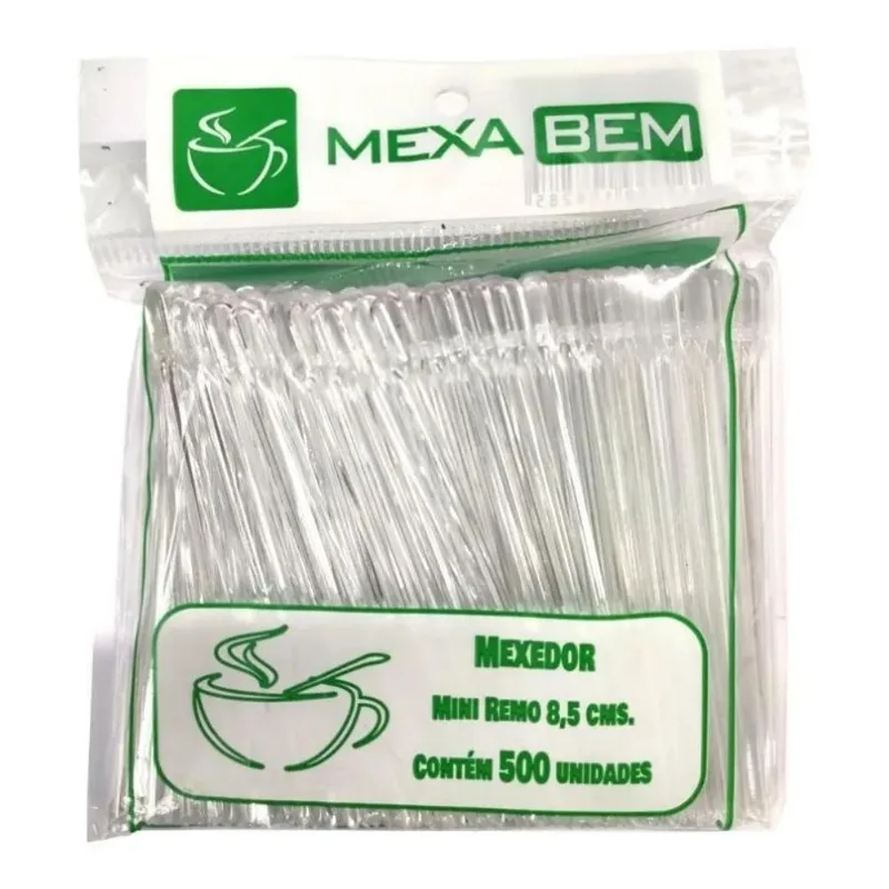 3x Pazinha Mexedor De Café 8,5 Cm Com 500 Palheta Plástica