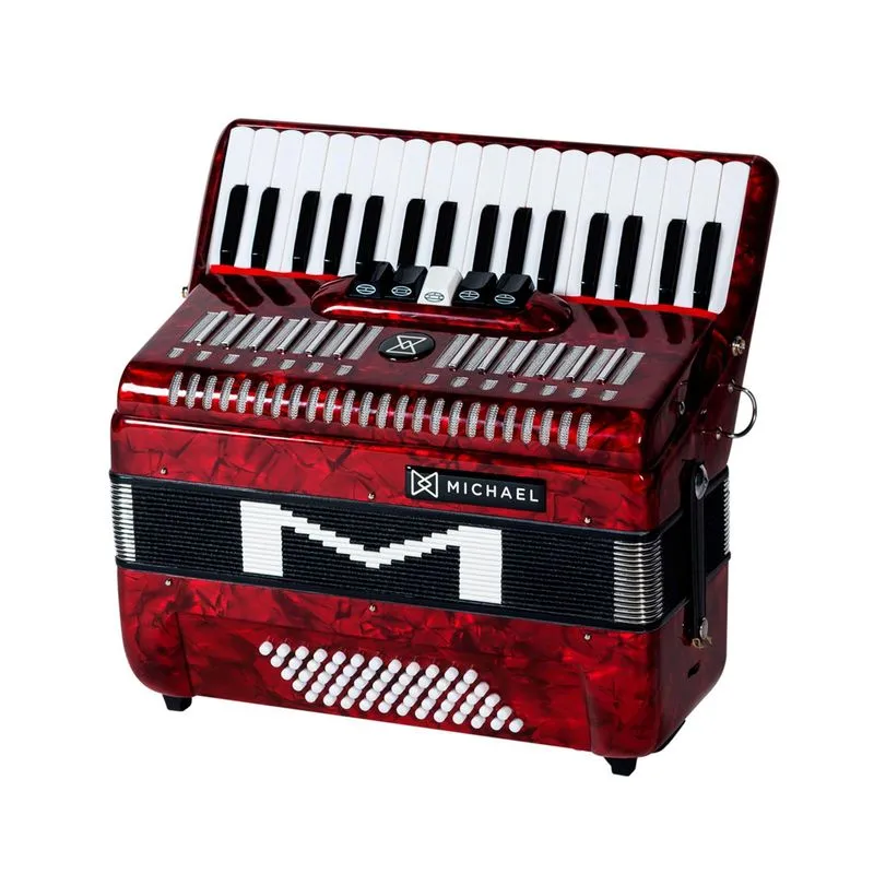 Acordeon Michael 60bx Acm6005 60b 5/0 Prd Vermelho Perolado
