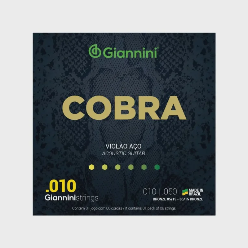 Encordoamento para violão Giannini Cobra Bronze 85/15 geefle.010.050
