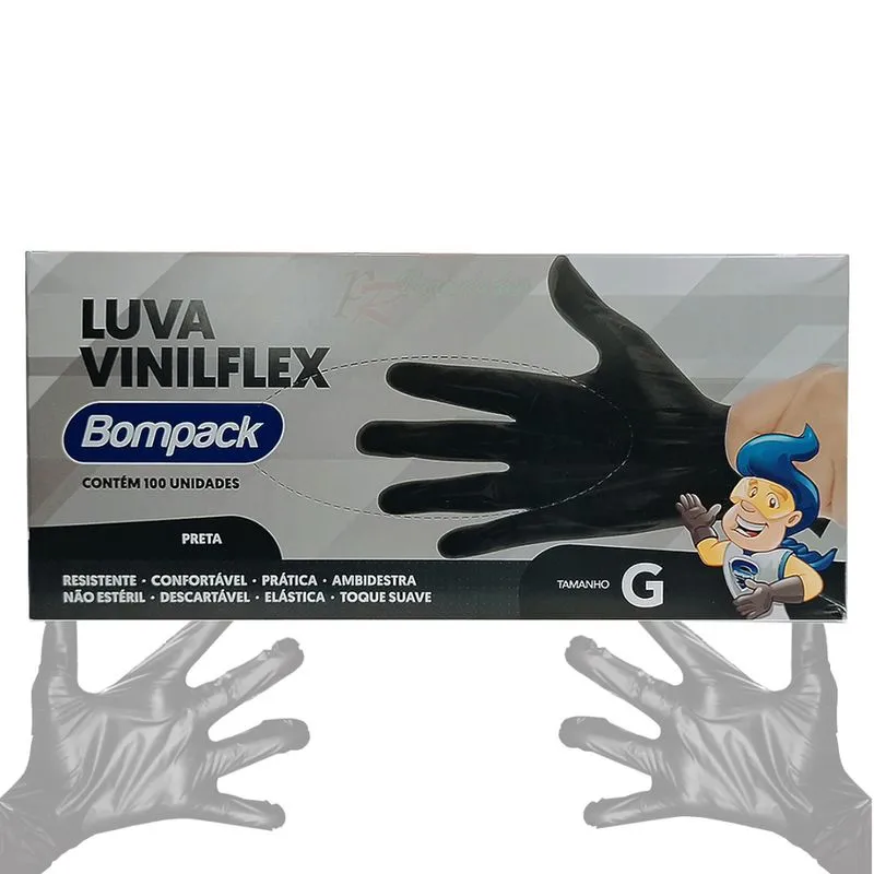 Luva Resistente Confortavel Ambidestra C100u Preta G