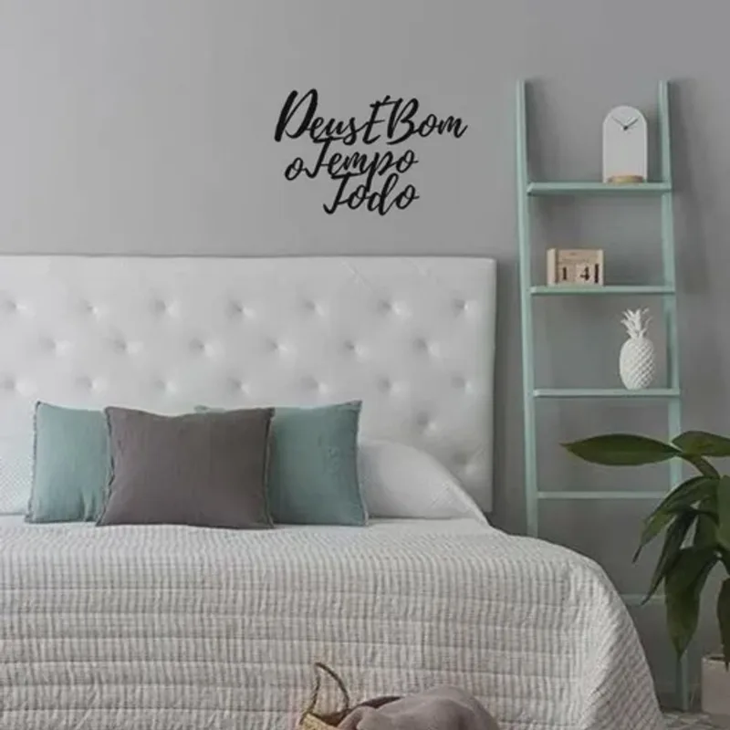 Adesivo De Parede Deus é Bom O Tempo Todo Preto mdf Decorativo