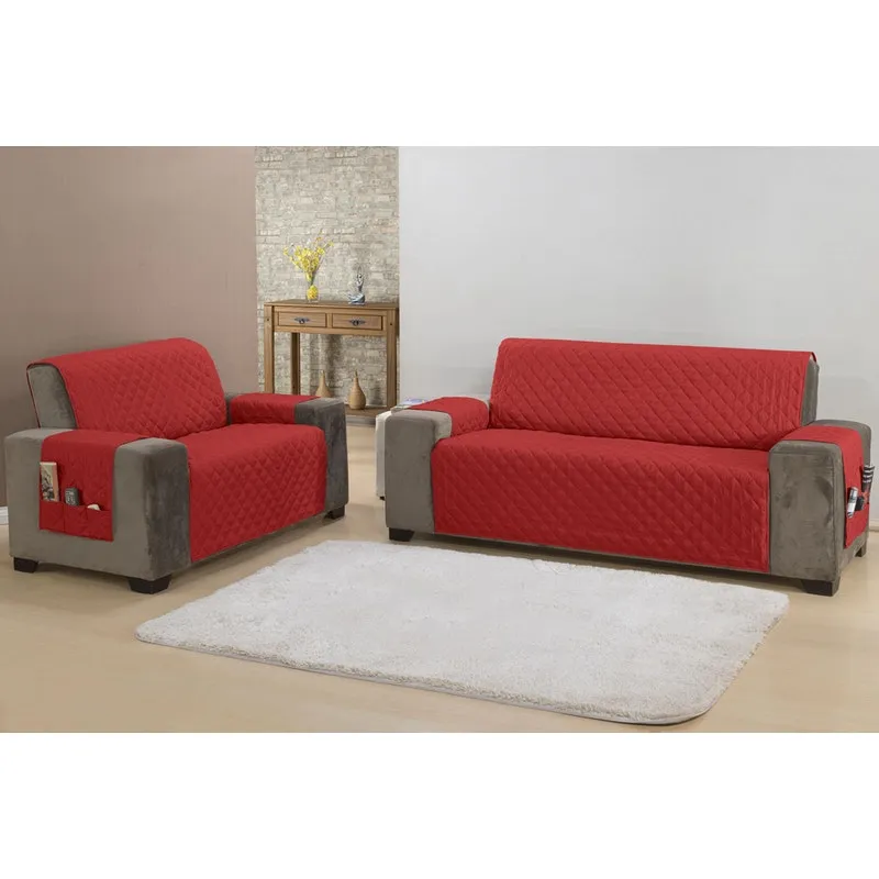 Kit Capa De Sofá 2 E 3 Lugares Face Única Classic Vermelho