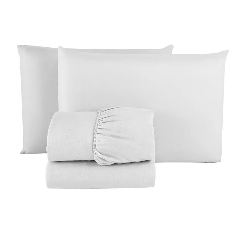 Roupa De Cama Casal Microfibra Premium 3 Peças - Branco