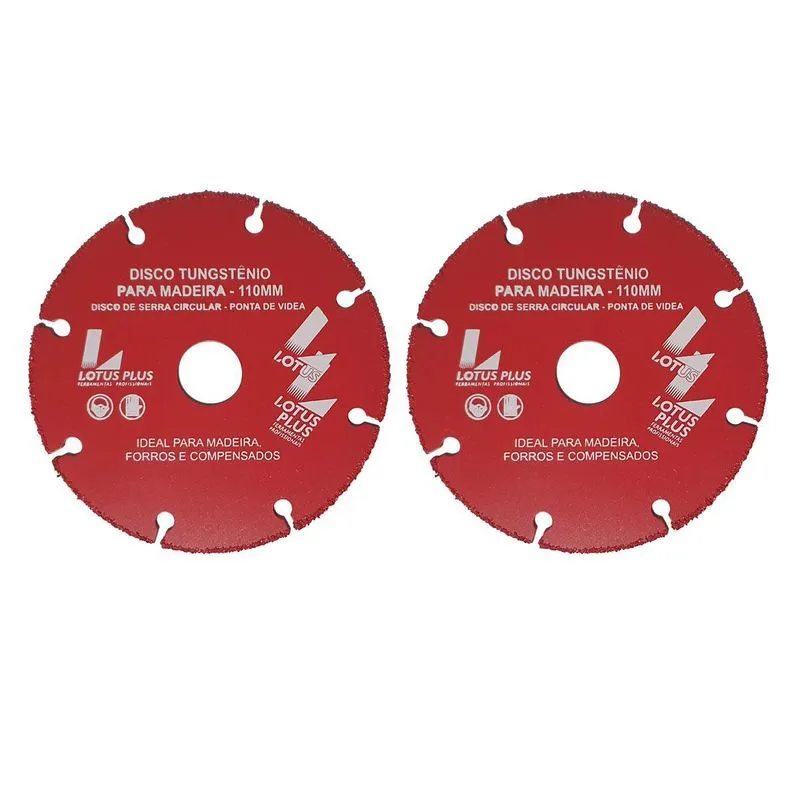Kit 2 Discos De Corte 110mm Tungstênio Madeira Serra Mármore