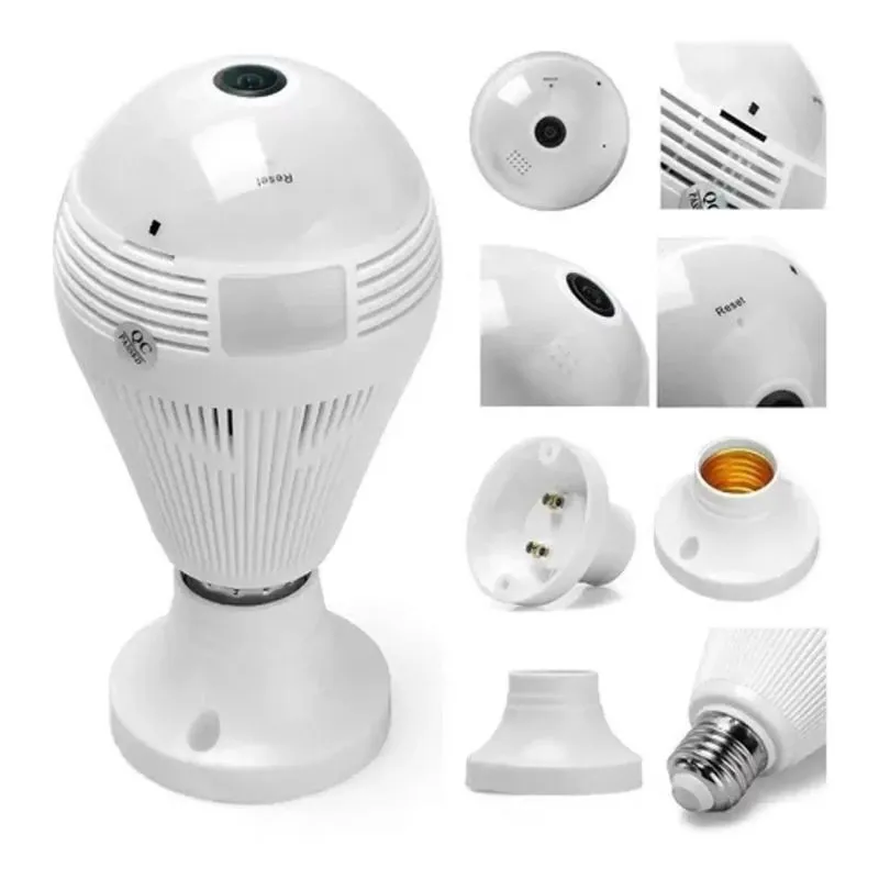 Lâmpada Câmera Ip 360 Hd Led Wifi V380
