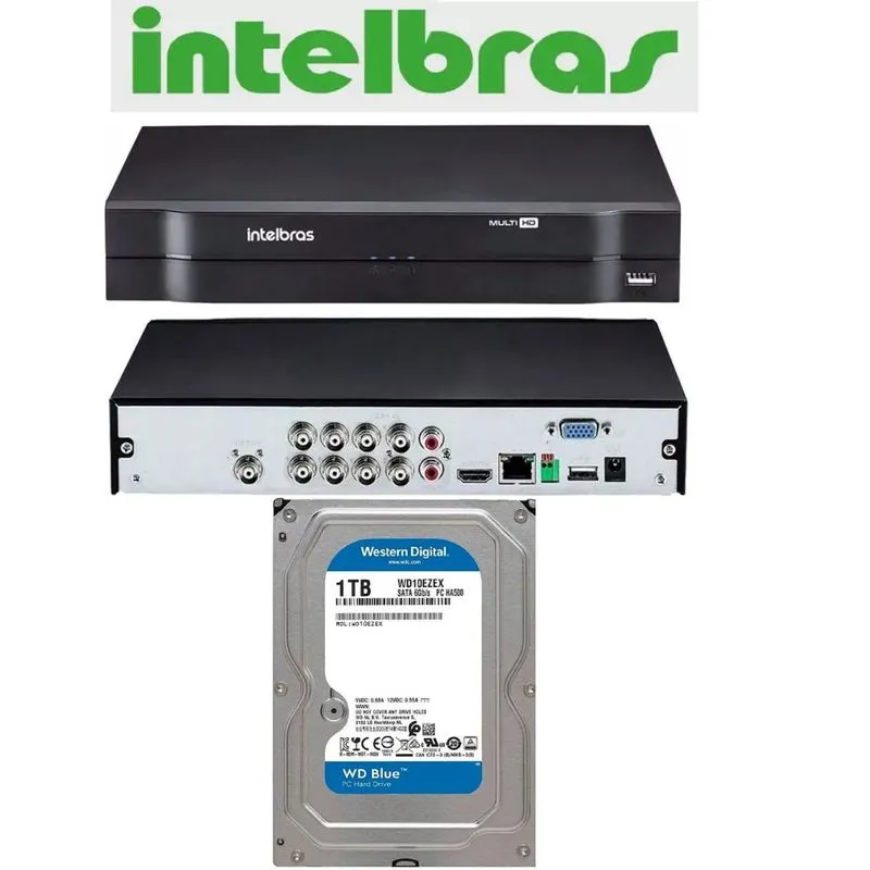 Dvr Gravador Intelbras 8 Canais Full Hd + Hd 1tb