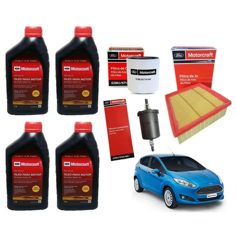 Kit Motorcraft 5w30 + Filtros Ford Fiesta 1.5 1.6 16v Sigma