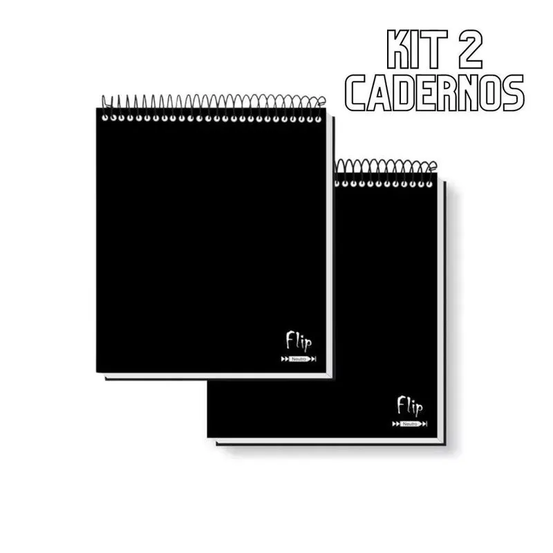 Kit 2 Caderno Capa Dura Canhoto 10 Matérias Espiral Pautado