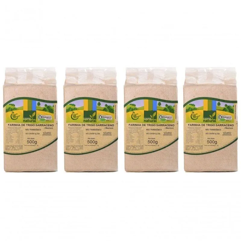 Kit 4 Farinha De Trigo Sarraceno (mourisco) Orgânico À Vácuo Coopernatural 500 G