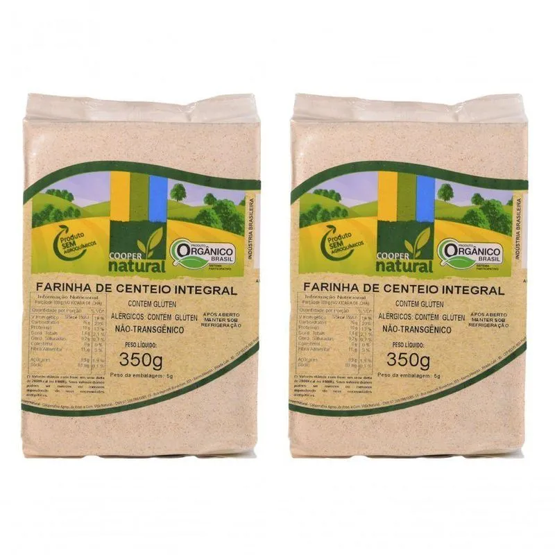 Kit 2 Farinha De Centeio Integral Orgânico À Vácuo Coopernatural 350 G