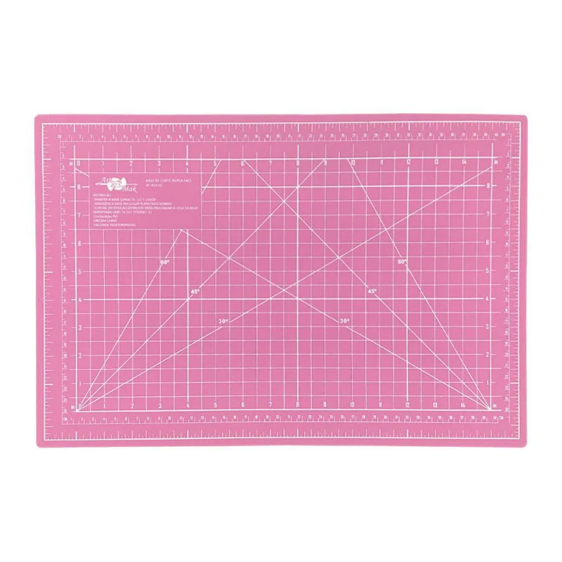 Base Placa Mesa De Corte A3 45x30 Rosa Dupla Face Patchwork