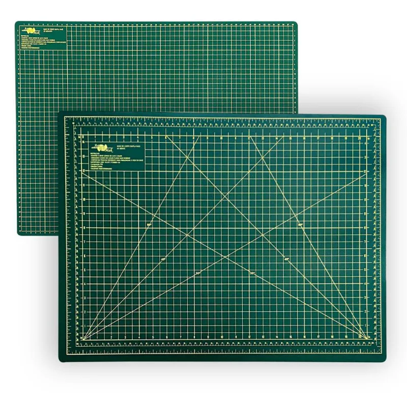 Base Para Corte De Mesa Verde A2 60x45 Dupla Face Patchwork