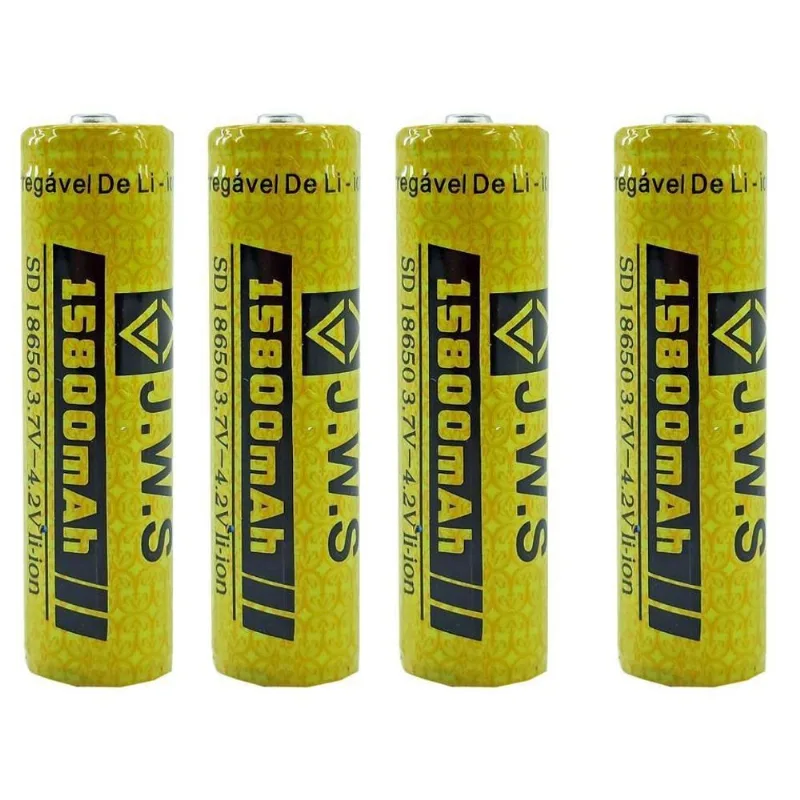 Kit 4X Bateria Mega Forte 18650 4,2V 15800Mah Jws Até 11H