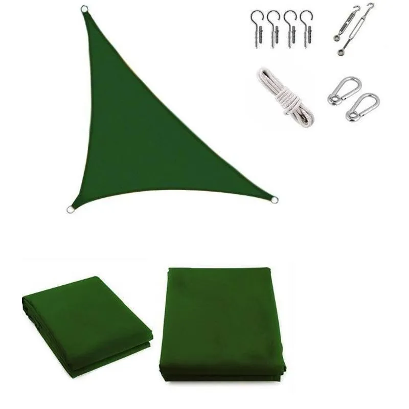 Toldo Sombreamento Cobertura Triangulo Verde +kit Instalação