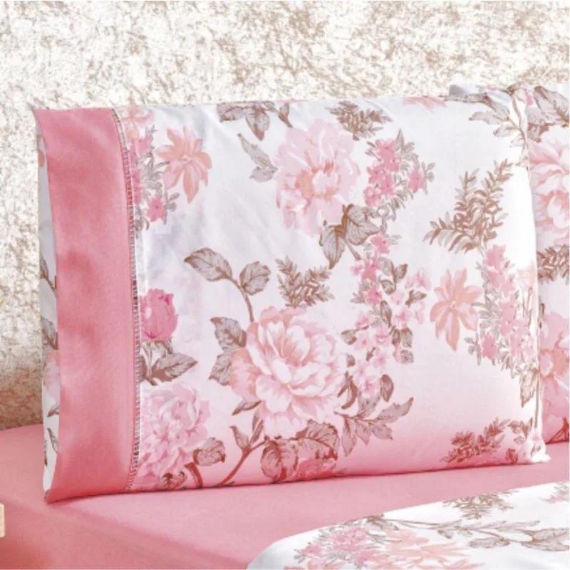 Jogo de Lençol King Naturallys 4 Peças Serene Rosa