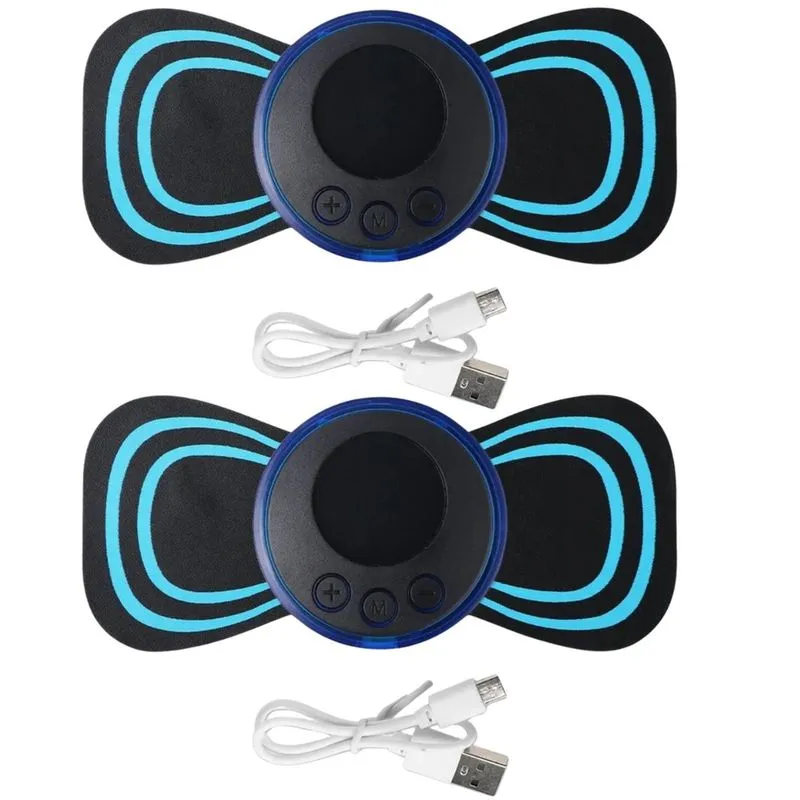 Kit 2 Mini Massageador ems Estimulador Elétrico De Pescoço Portátil Para Alívio Da Dor Muscular Cervical recarregavel relaxamento