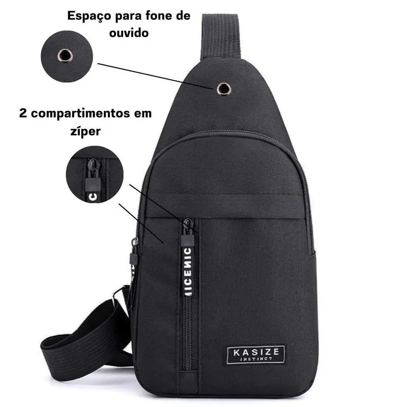 Bolsa De Ombro Masculina Pochete Shoulder Bag Peitoral