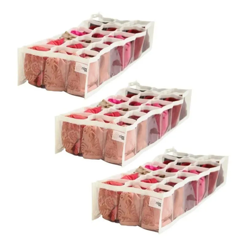 3x Colmeia Organizadora 18 Nichos Para Calcinha E Meias - 3u