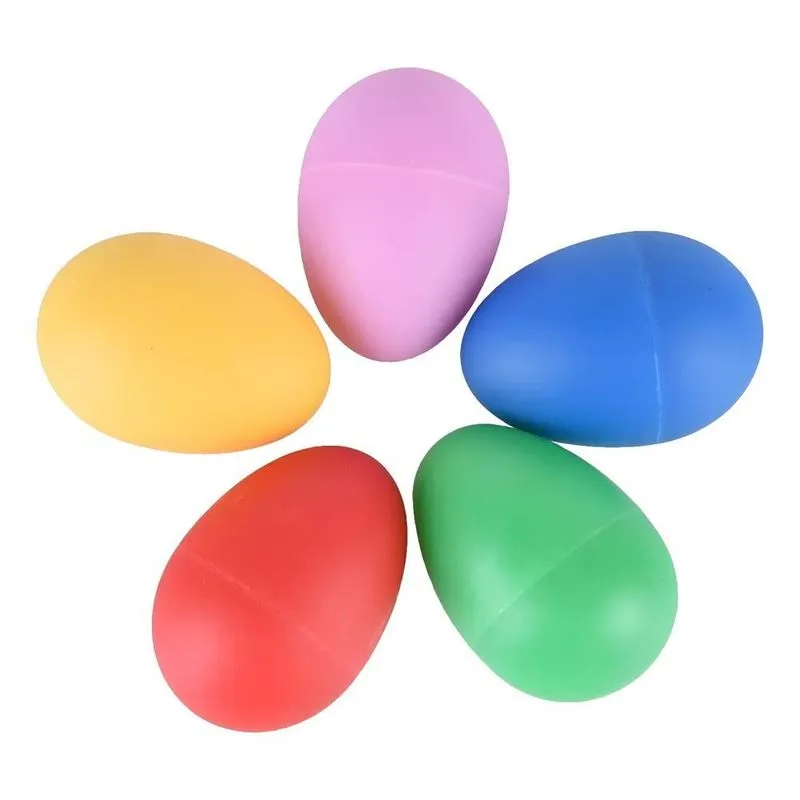 Ganza 5 Ovinho Colorido Chocalho Shaker Eggs Musicalização
