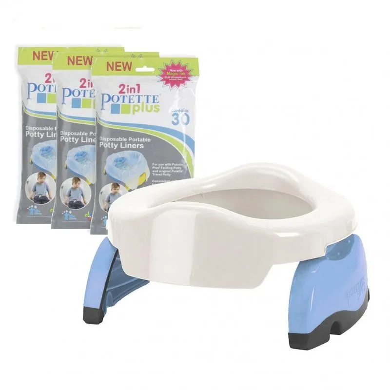 Troninho Redutor Infantil Potette Plus Menino + 90 Sacolinha