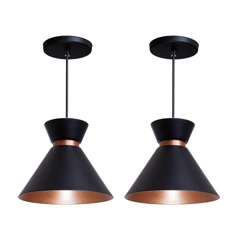 Kit 4 Pendente Lustre Luminária Berlin 15cm Preto