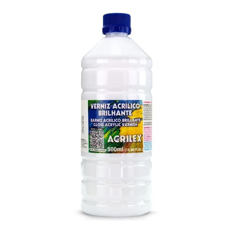 3x Verniz Acrílico Brilhante 500ml Acrilex