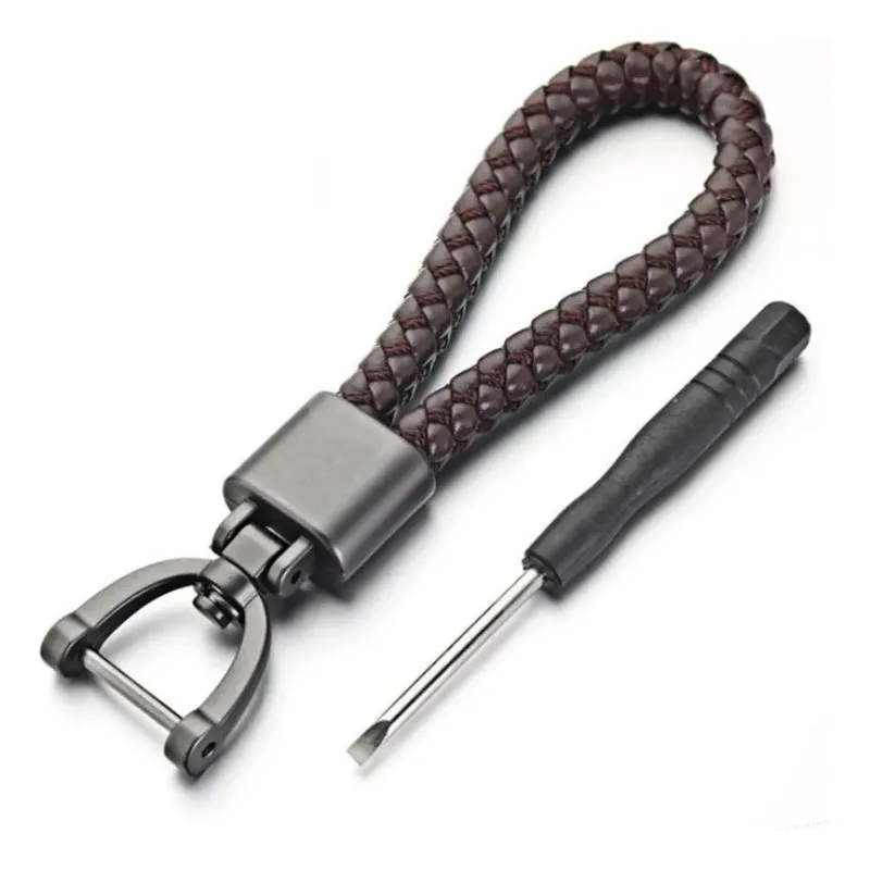 3x Chaveiro Luxo Metal Couro Elegante Premium Chave Carro Mo