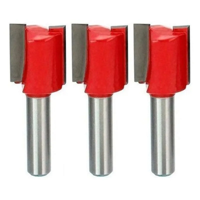 Kit 3 Fresas Retas 16mm Haste 6mm Corte Duplo Madeira Tupia
