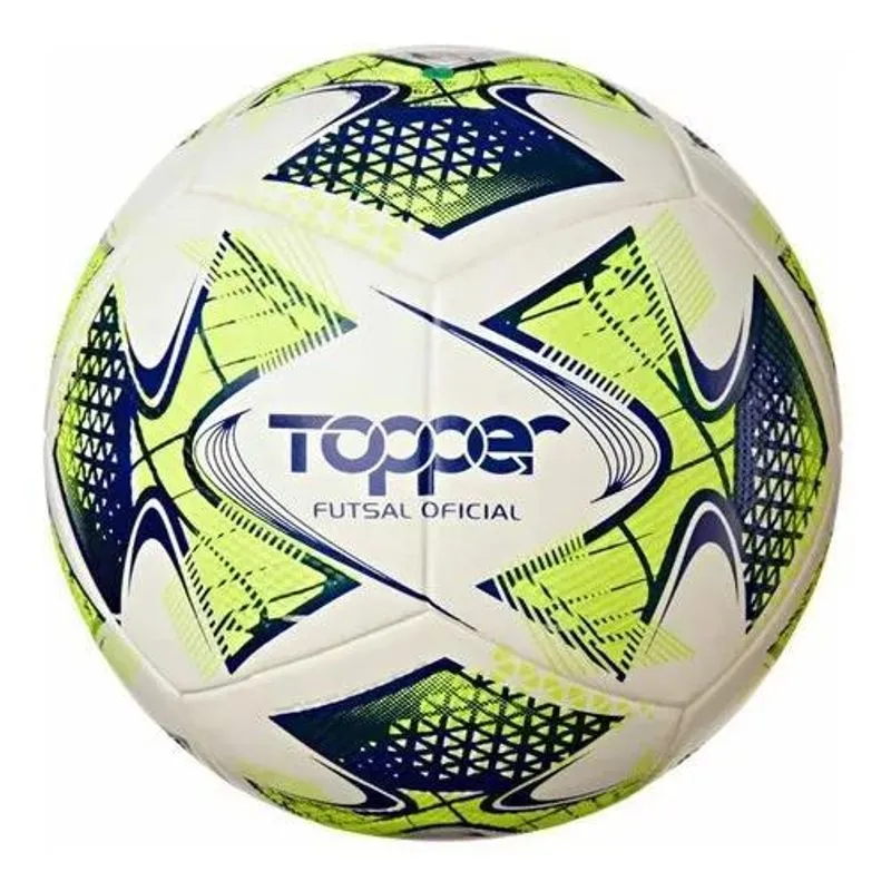 Bola De Futsal Slick 22 Topper Cor Branco/amarelo Neon/azul