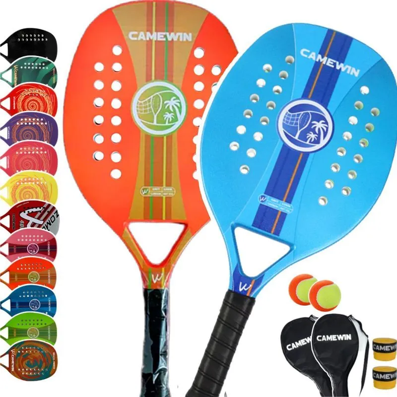 Kit 2 Raquete Beach Tennis Carbono Camewin Praia