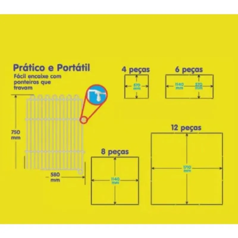Cercado Para Cachorro Pets Cães Pequenos Animais Mini Cercado Canil Portátil Sem Porta 8 Peças.